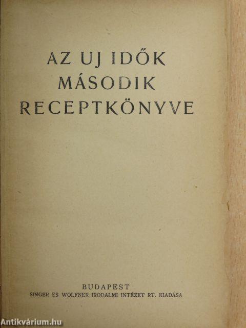 Az Uj Idők második receptkönyve (rossz állapotú)