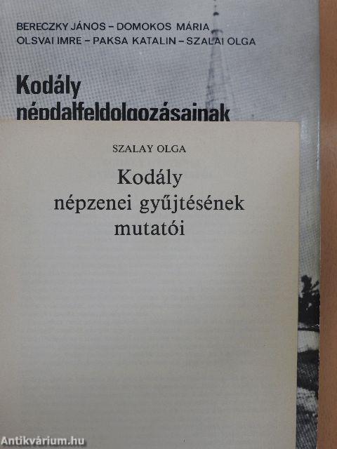 Kodály népdalfeldolgozásainak dallam- és szövegforrásai