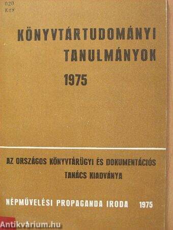 Könyvtártudományi tanulmányok 1975.