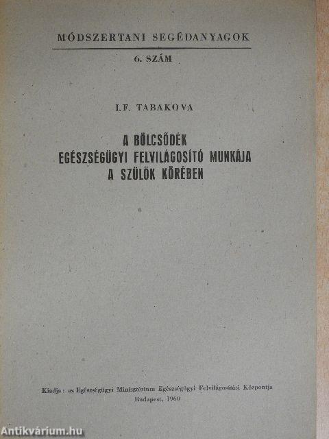 A bölcsődék egészségügyi felvilágosító munkája a szülők körében