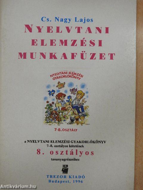 Nyelvtani elemzési munkafüzet 8.