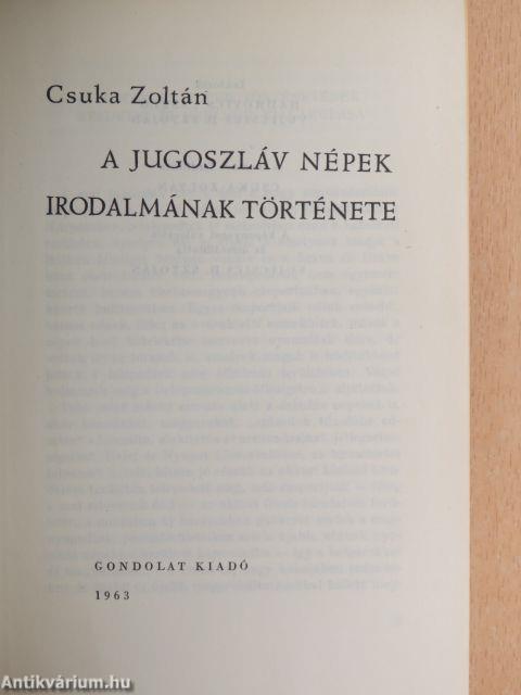 A jugoszláv népek irodalmának története