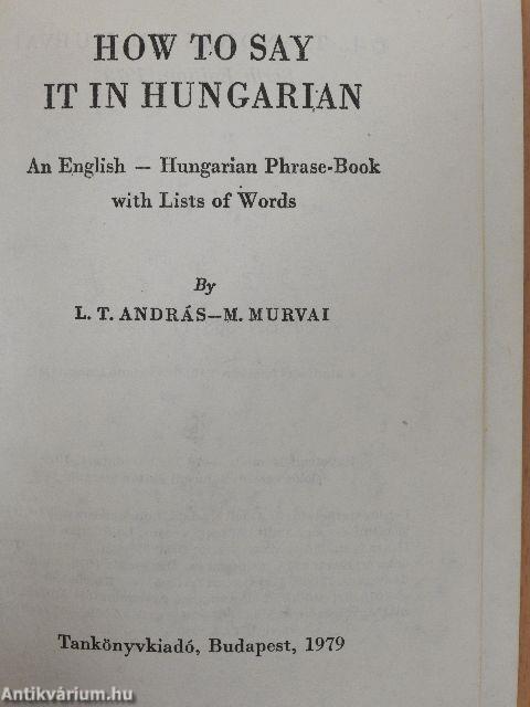 How to say it in Hungarian