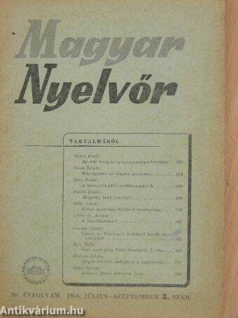 Magyar Nyelvőr 1956. július-szeptember