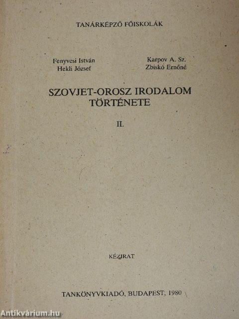 Szovjet-orosz irodalom története II. (orosz nyelvű)