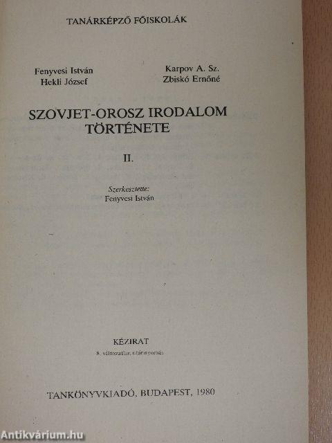 Szovjet-orosz irodalom története II. (orosz nyelvű)