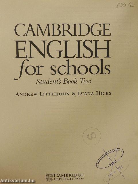 Cambridge English for Schools - Student's Book Two