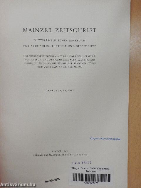 Mainzer Zeitschrift 58, 1963