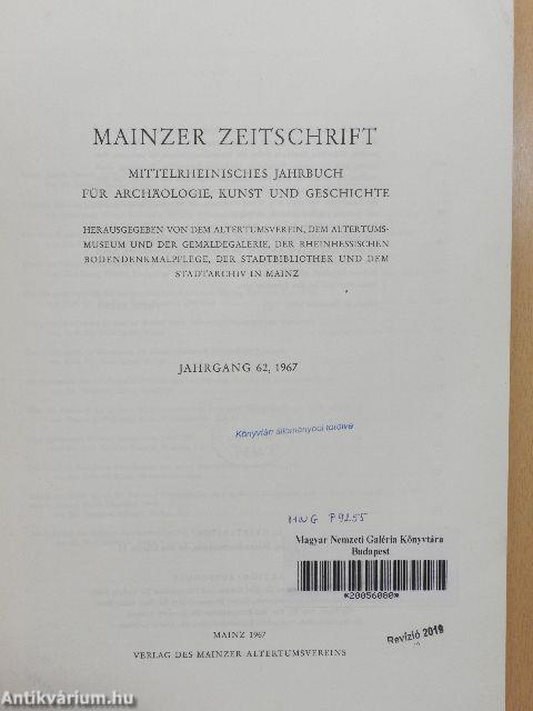 Mainzer Zeitschrift 62, 1967