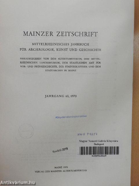 Mainzer Zeitschrift 65, 1970