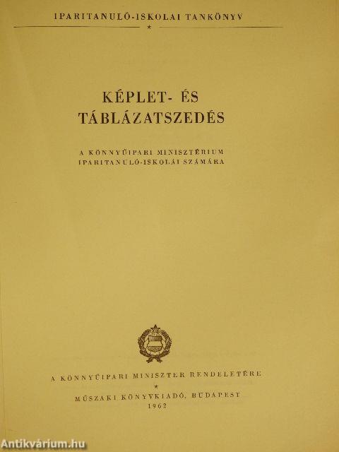 Képlet- és táblázatszedés