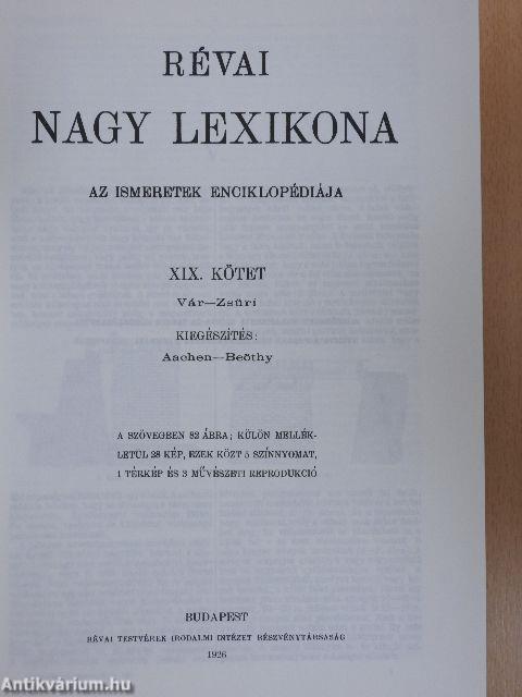 Révai nagy lexikona 19. (töredék)