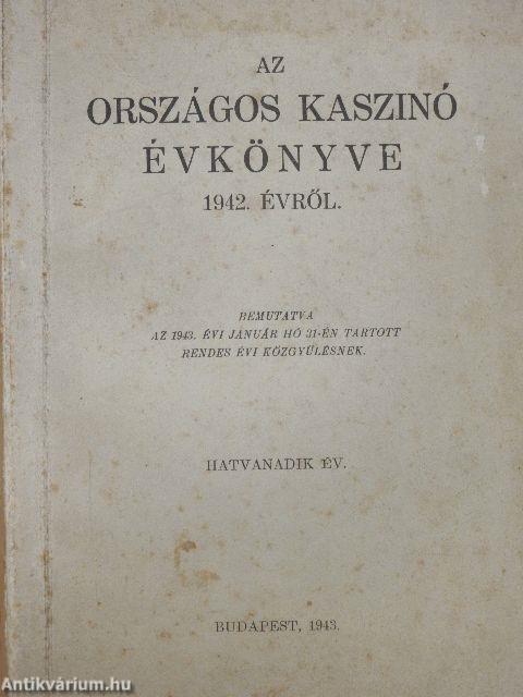 Az országos kaszinó évkönyve 1942. évről