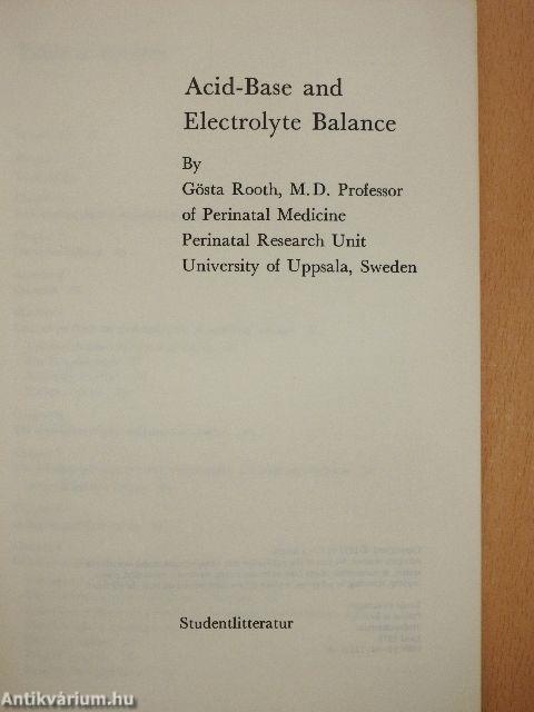 Acid-Base and Electrolyte Balance