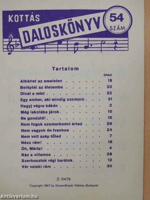 Kottás daloskönyv 54.