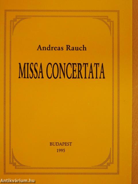 Missa Concertata (dedikált példány)