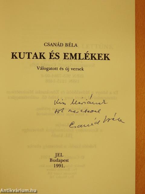 Kutak és emlékek (dedikált példány)