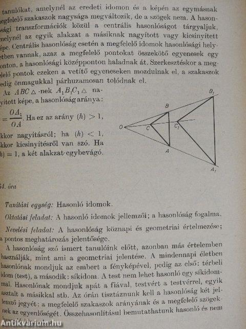 Tanári kézikönyv a 8. osztályos matematika tanításához