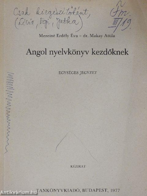 Angol nyelvkönyv kezdőknek