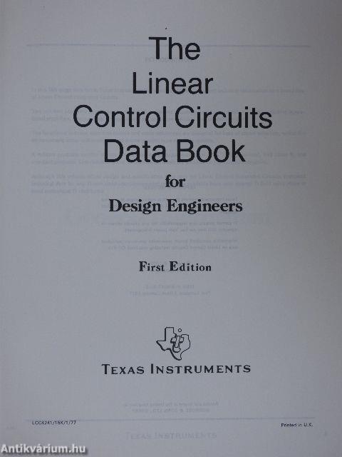 The Linear Control Circuits Data Book for Design Engineers