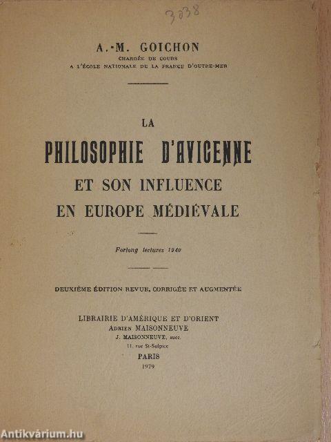 La philosophie d'Avicenne et son influence en Europe médiévale