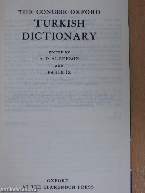 The Concise Oxford Turkish Dictionary