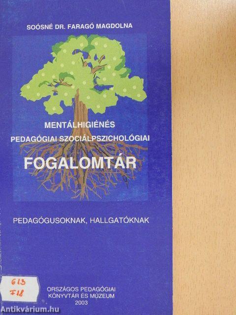 Mentálhigiénés pedagógiai szociálpszichológiai fogalomtár pedagógusoknak, hallgatóknak