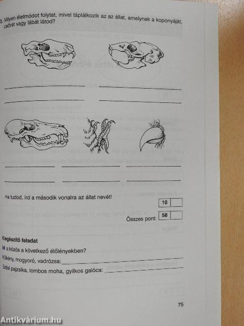 Természetismeret témazáró feladatlapok 5-6.