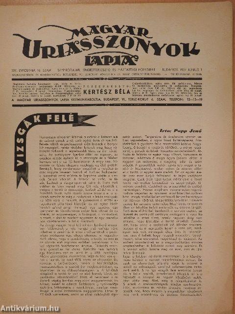 Magyar Uriasszonyok Lapja 1937. június 1.