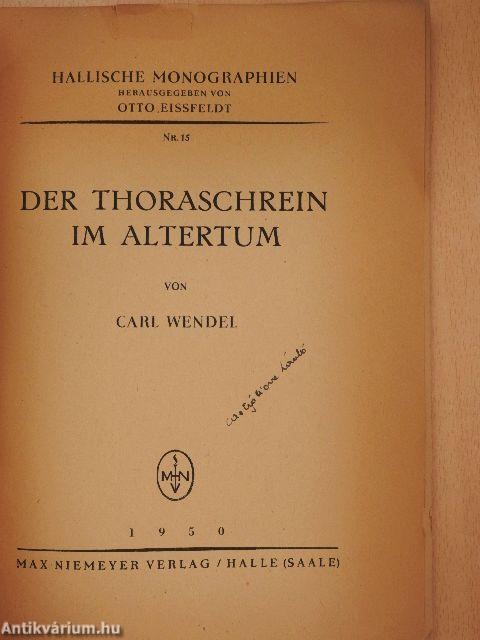 Der Thoraschrein im Altertum (Dr. Castiglione László könyvtárából)