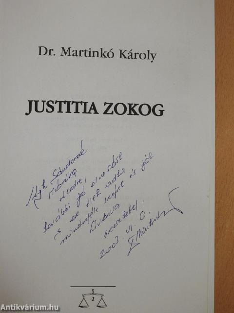 Justitia zokog (1) (dedikált példány)