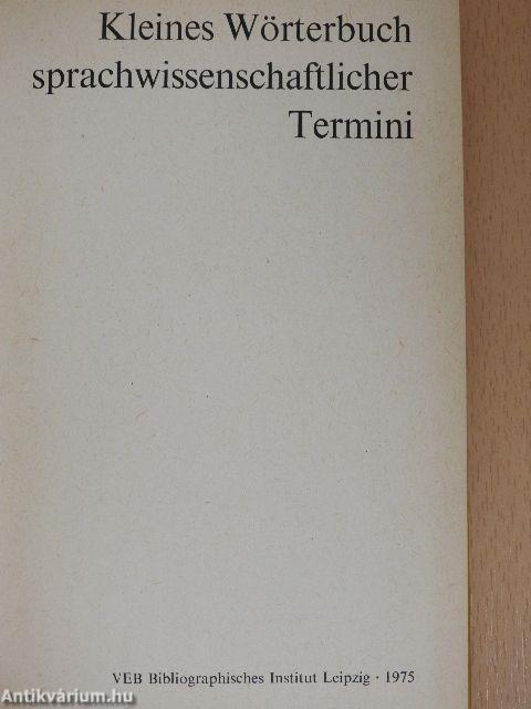 Kleines Wörterbuch sprachwissenschaftlicher Termini