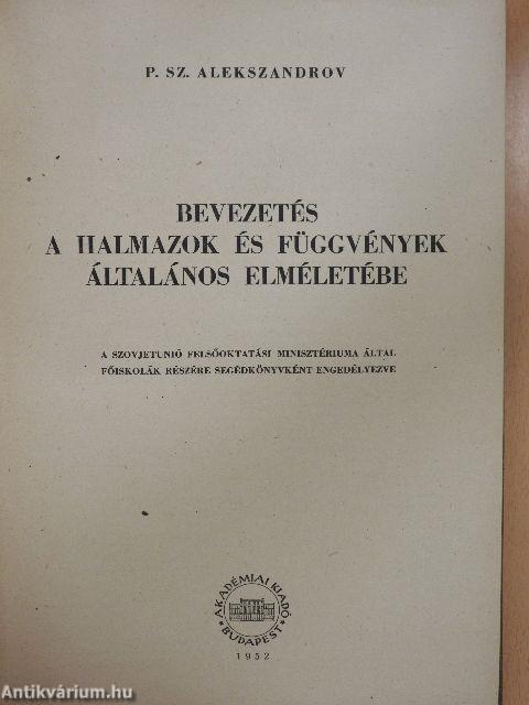 Bevezetés a halmazok és függvények általános elméletébe