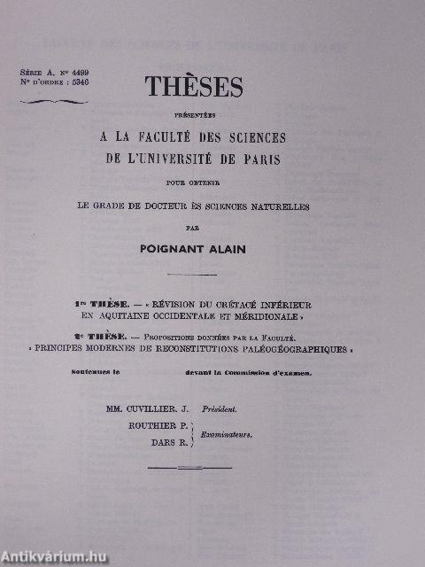 Théses présentées a la Faculté des sciences de l'université de Paris pour obtentir le grade de docteur és sciences naturelles