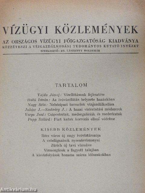 Vízügyi Közlemények 1958/1.