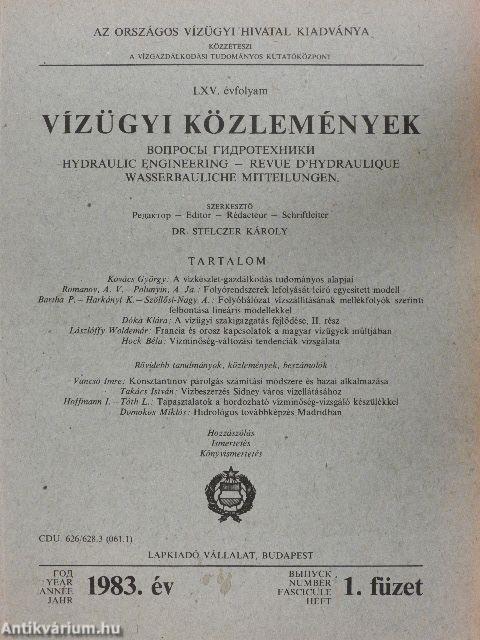 Vízügyi Közlemények 1983/1.