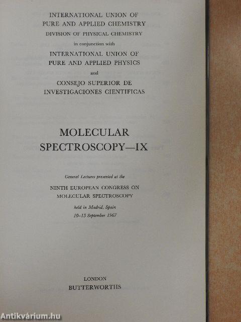 Molecular Spectroscopy IX.