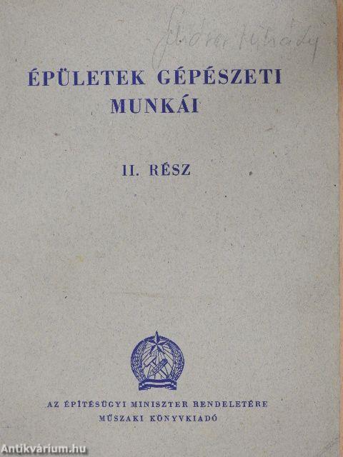 Épületek gépészeti munkái II.