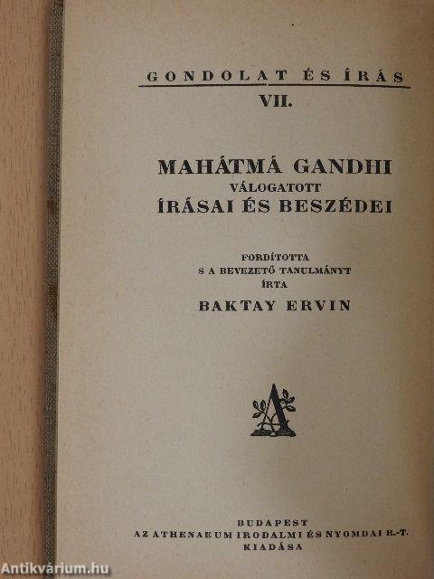 Mahátmá Gandhi válogatott írásai és beszédei