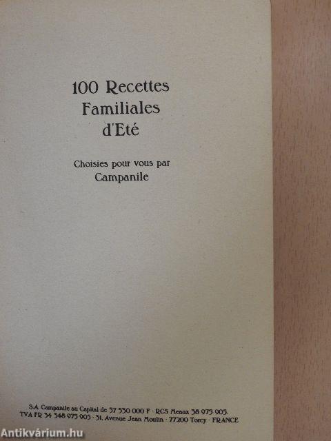 100 Recettes Familiales d'Eté