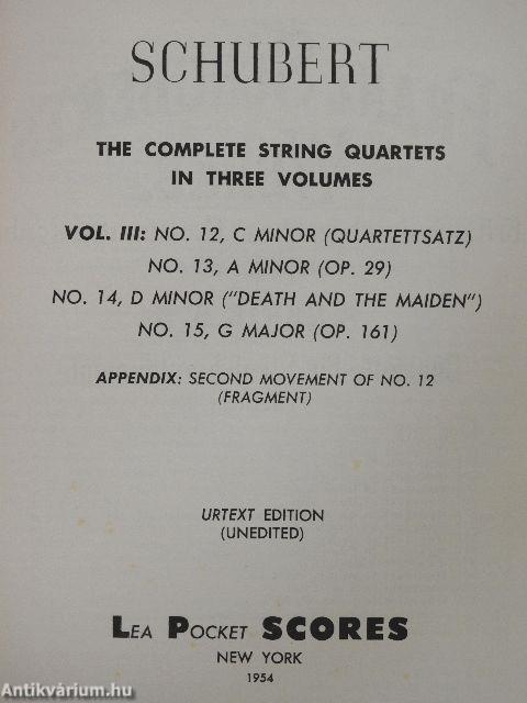 The Complete String Quartets III.