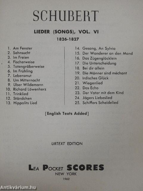 Lieder (songs), Vol. VI