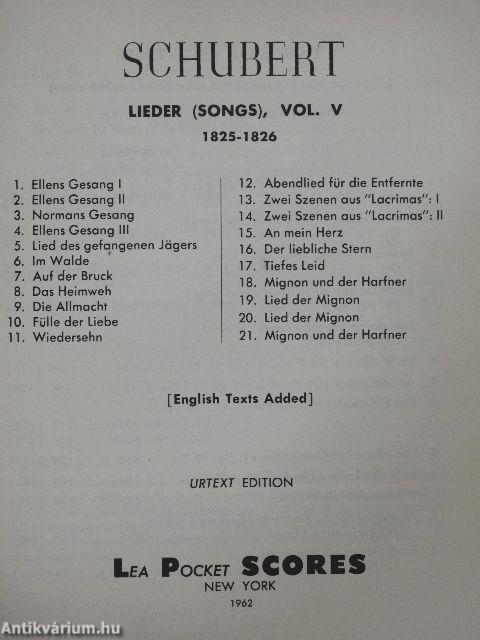 Lieder (songs), Vol. V