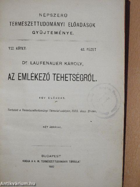 Népszerű természettudományi előadások gyüjteménye VII-VIII./42-50.