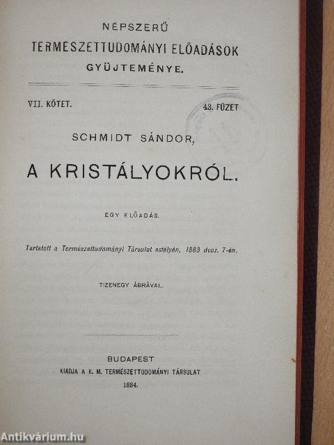 Népszerű természettudományi előadások gyüjteménye VII-VIII./42-50.