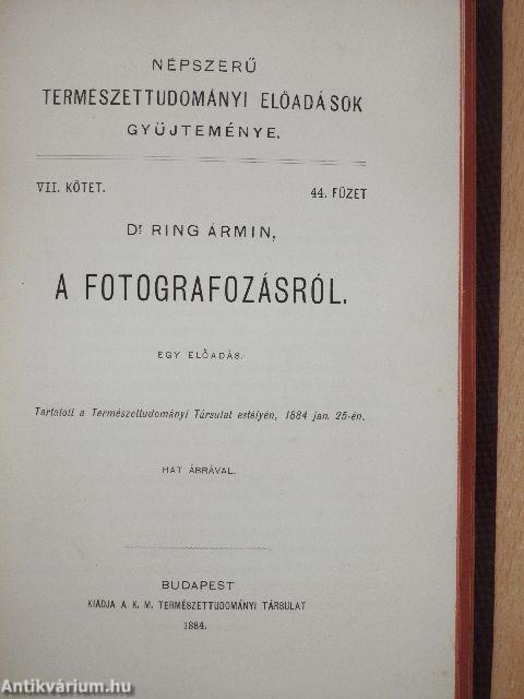 Népszerű természettudományi előadások gyüjteménye VII-VIII./42-50.