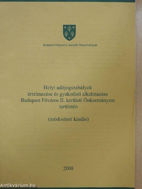 Helyi adójogszabályok értelmezése és gyakorlati alkalmazása Budapest Főváros II. Kerületi Önkormányzat területén