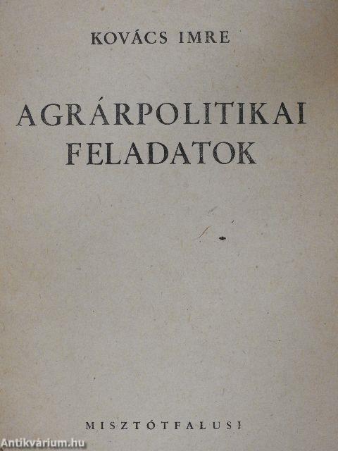 Agrárpolitikai feladatok