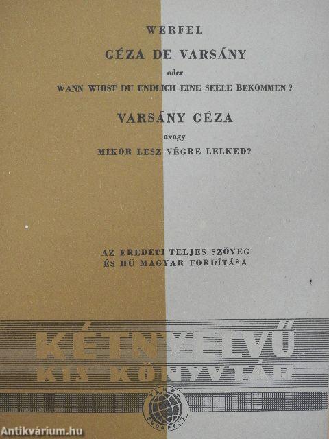 Varsány Géza avagy mikor lesz végre lelked?