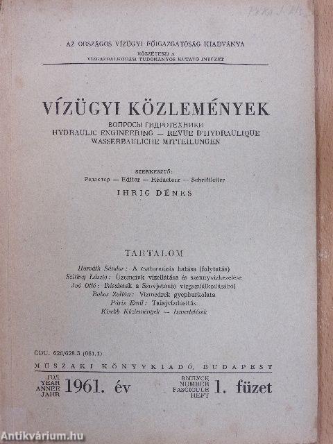 Vízügyi közlemények 1961/1.